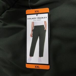 Hilary Radley Pull On Elastic Waist Stretch Pants XXL Dark Olive Green 2XL NWT
